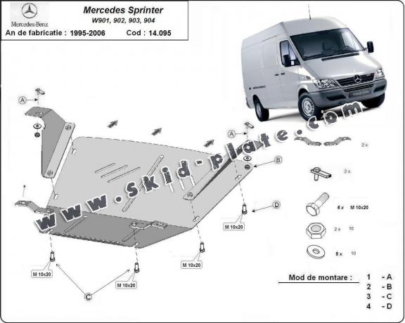 Steel skid plate for Mercedes Sprinter