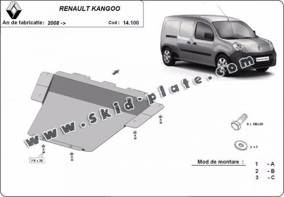 Steel skid plate for Renault Kangoo