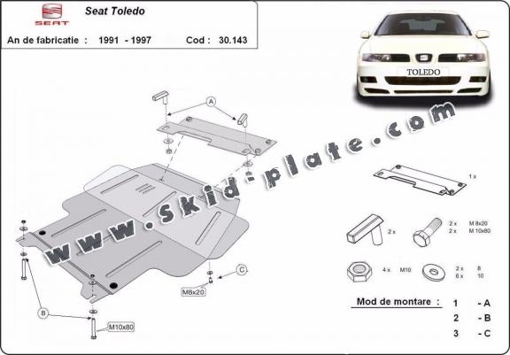 Steel skid plate for Seat Toledo 1