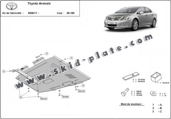 Steel skid plate for Toyota Avensis