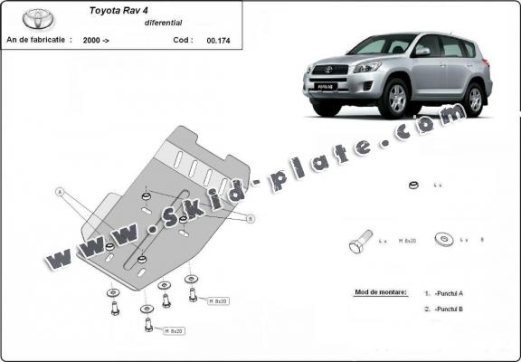 Steel differential skid plate for Toyota RAV 4