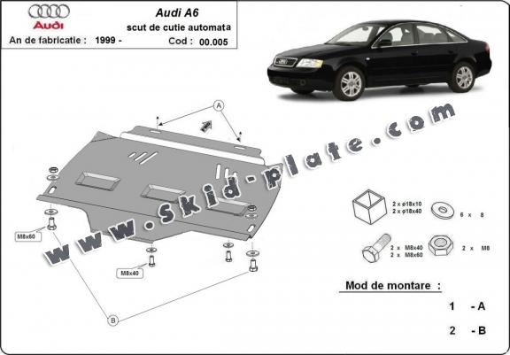 Steel automatic gearbox skid plate forAudi A6