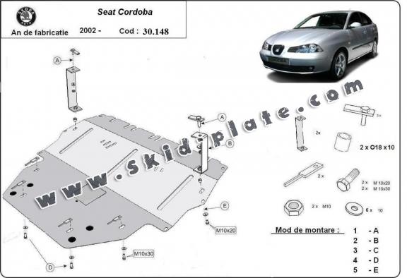 Steel skid plate for Seat Cordoba Diesel