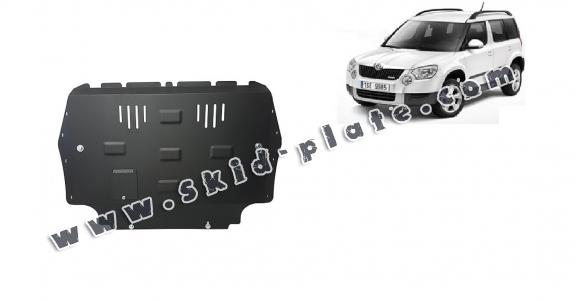 Steel skid plate for the protection of the engine and the gearbox for Skoda Yeti