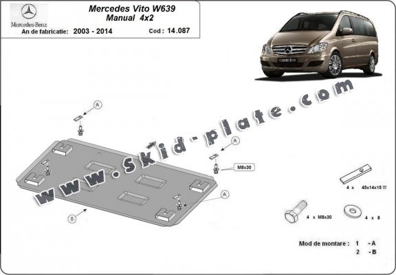 Steel skid plate for Mercedes Viano W639 - 2.2 D 4x2