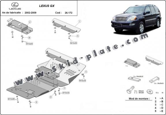 Steel skid plate for Lexus GX