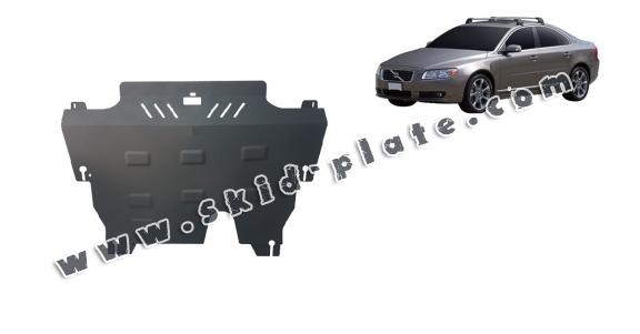 Steel skid plate for the protection of the engine and the gearbox for Volvo S80