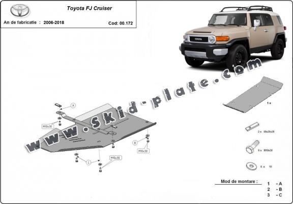 Steel gearbox skid plate for Toyota Fj Cruiser