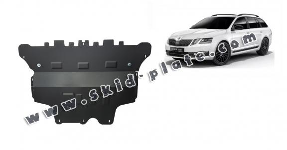 Steel skid plate for the protection of the engine and the gearbox for Skoda Octavia 3 - automatic gearbox