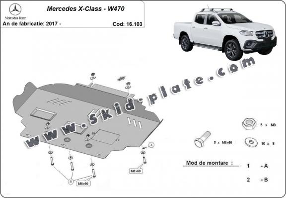 Steel skid plate for Mercedes X-Class