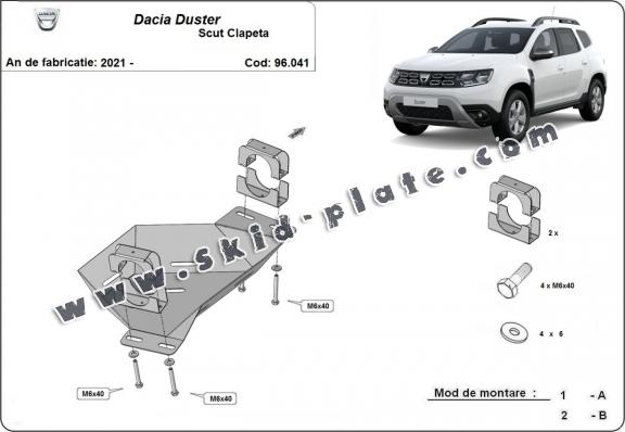 Steel EGR valve skid plate  for Dacia Duster