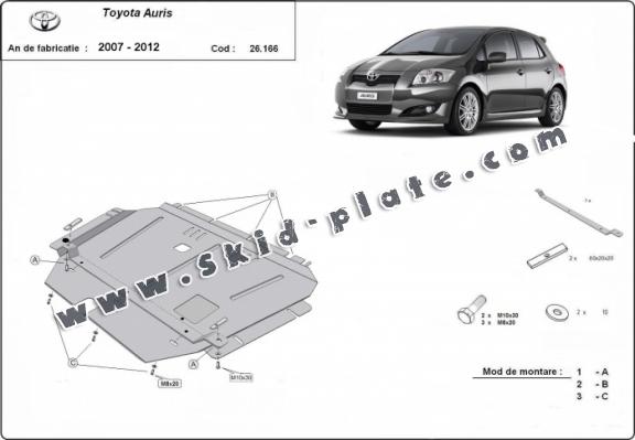 Steel skid plate for Toyota Auris