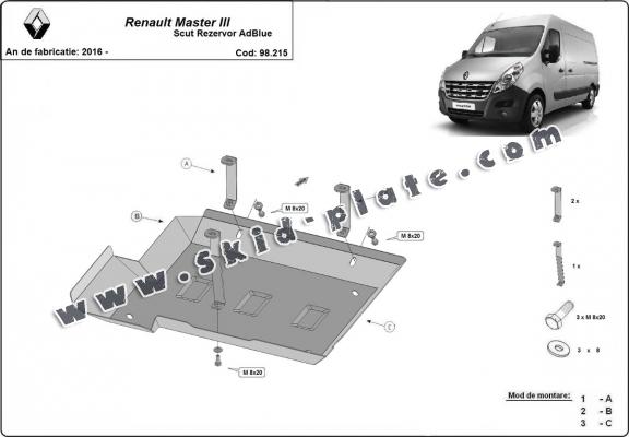 Steel AdBlu tank guard for  Renault Master 3 - Model 3