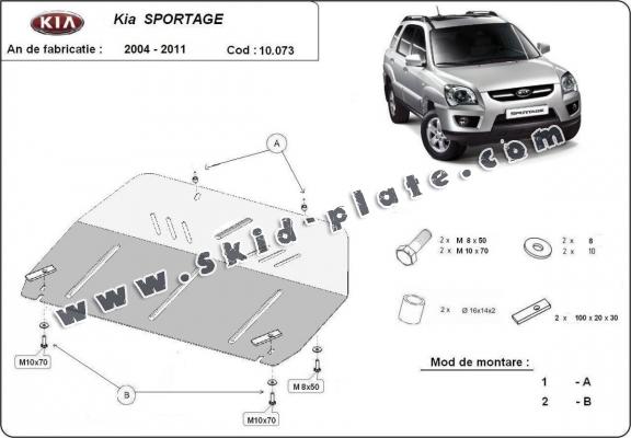 Steel skid plate for Kia Sportage