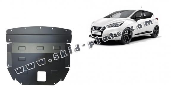 Steel skid plate for Nissan Micra