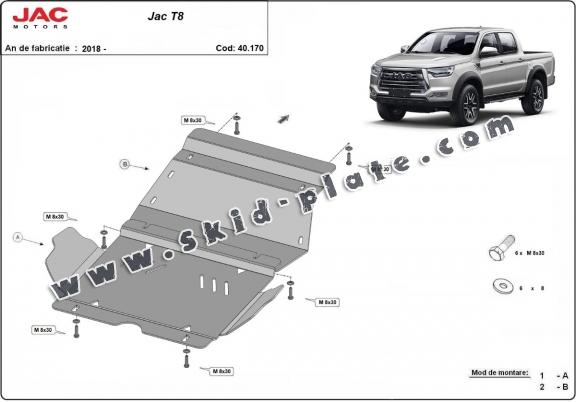 Aluminum skid plate for Jac T8