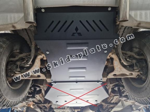 Steel skid plate for the protection of the engine and the radiator for Mitsubishi Pajero 3 (V60, V70) Vers. 2.0