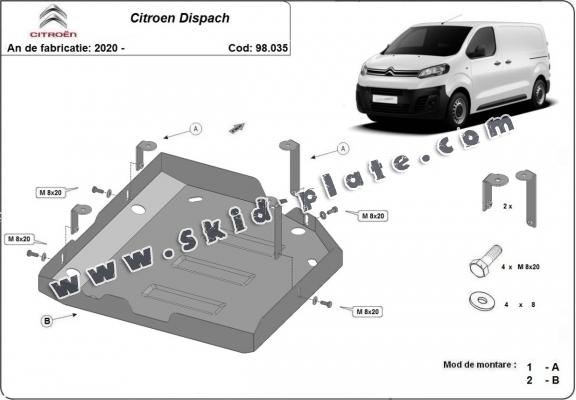 Steel AdBlue tank plate Citroen Dispatch