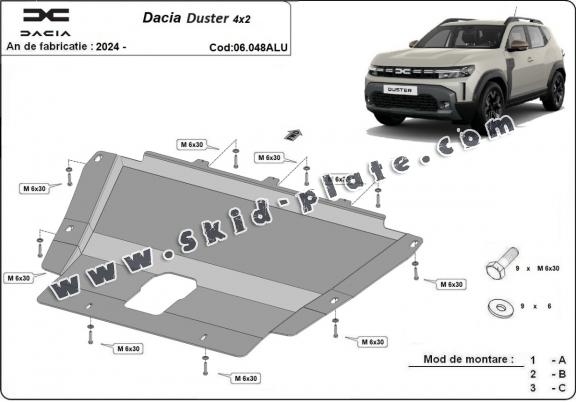 Aluminum skid plate for Dacia Duster - 4x2 +4x4