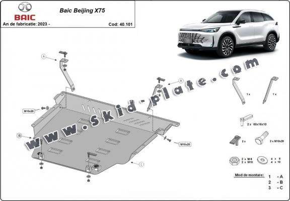 Steel skid plate for Baic Beijing X75