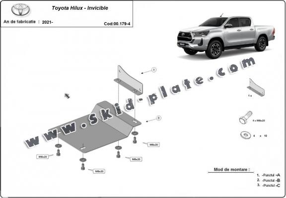 Steel DPF sensor skid plate  for Toyota Hilux