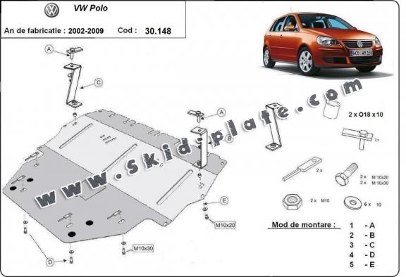 Steel skid plate for Vw Polo - diesel