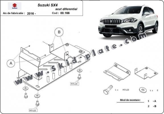 Aluminum diferential skid plate for Suzuki SX4