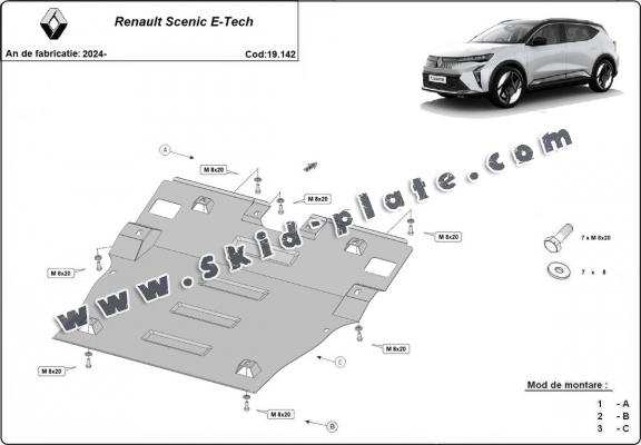 Steel skid plate for Renault Scenic E-Tech