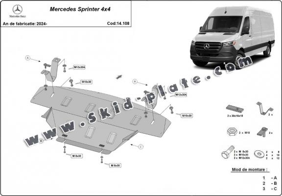 Steel skid plate for Mercedes Sprinter 907 4x4