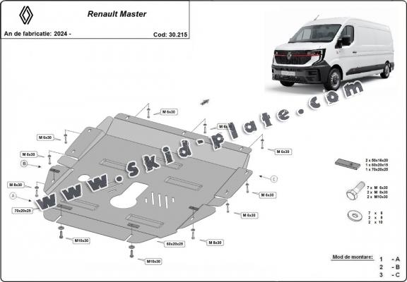 Steel skid plate for Renault Master