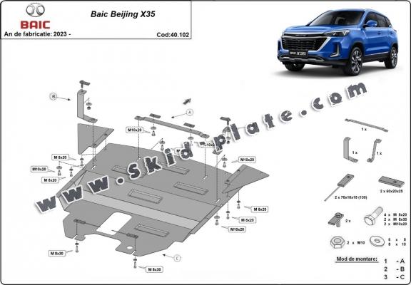 Steel skid plate for Baic Beijing X35