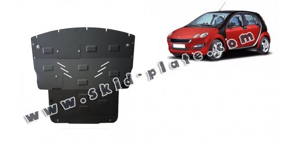 Steel skid plate for the protection of the engine and the gearbox for Smart ForFour petrol